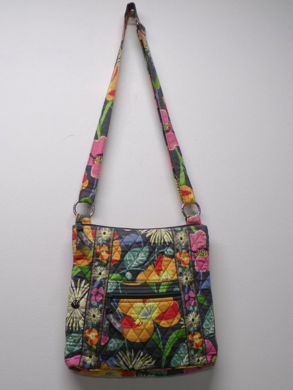 Vera Bradley Jazzy Blooms Floral Hipster Crossbody Shoulder Bag Purse RETIRED
